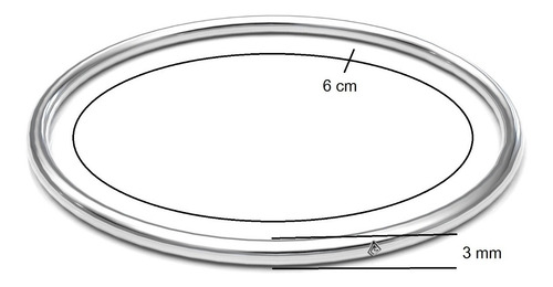 Imagen 3 de 10 de Pulsera Aro Ch De Plata .925 Agálea Joyería