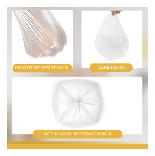 Bolsas Para Papelera 15 Litros 4 Galones Blancas