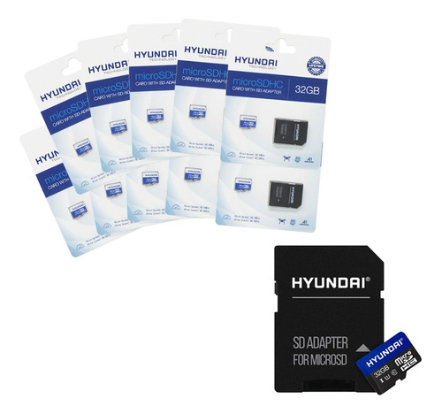 Kit 10 Pz Tarjeta De Memoria Micro Sd Hyundai 32 Gb