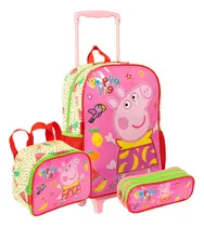 Comprar Kit Mochila Rodas Peppa Pig Lancheira Térmica E Estojo Duplo
