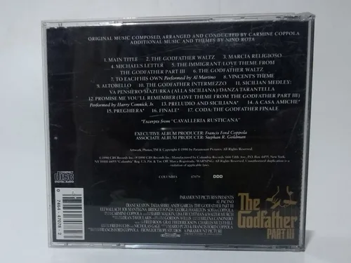 The Godfather 3 Soundtrack El Padrino Cd Musica Película Us (Usado)