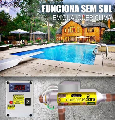 Aquecedor Automático E Ionizador Para Piscinas Até 20.000lts