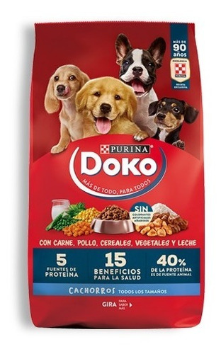 Doko Cachorro Carne, Pollo, Cereales, Vegetales Y Leche 24kg