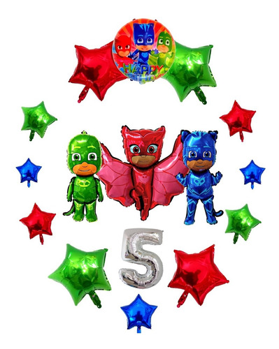 Combo Kit Globos Deco Fiesta Pj Mask 5