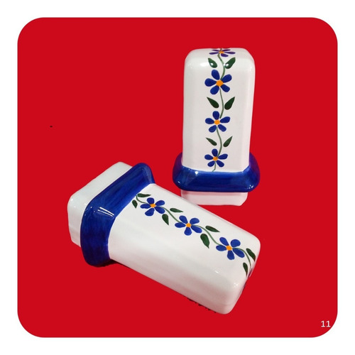 Accesorios De Baño De Cerámica Tipo Talavera 8 Piezas M11