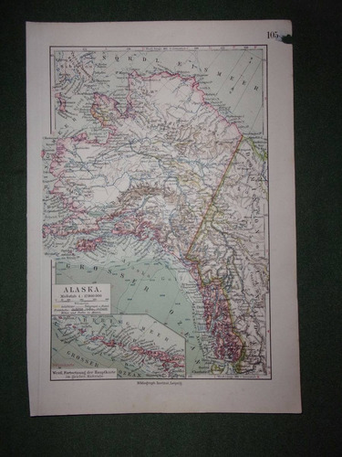 Mapa América Alaska Publicado En 1912