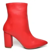 Comprar Bota Cano Curto Salto Grosso Médio Napa Vermelho