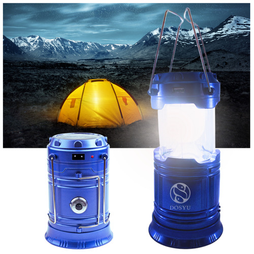 Lámpara Solar Para Campismo 2 Modos De Recarga – Recarga de Emergencia Puerto Usb - Dosyu - Color De La Lampara – Azul– Color de La Luz - Blanco