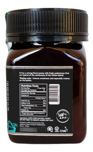 Imagen 3 de 6 de Miel Orgánica Bioactiva Ulmo Rainforest Apf 150+ 250g Terra