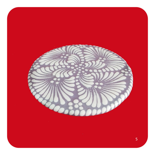 Set 6 Portavasos De Talavera Poblana 10 Cm Lila M5
