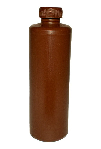 200 Envase Botella 250 Ml Plastico Tapa Line Cafe Ambar Mate