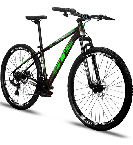 Bicicleta Aro 29 Gts Supreme Câmbios Shimano 21v Freio Disco Cor Preto/verde Tamanho Do Quadro 19  