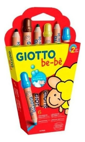Lapiz Giotto Bebe 6 Colores Con Saca Puntas
