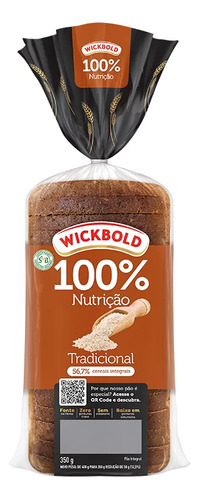 Pão Integral 100% Nutrição Tradicional Wickbold Pacote 400g