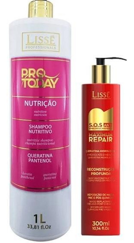 Imagem 1 de 7 de Shampoo Profissional Salão 1l + Sos Anti Emborrachamento