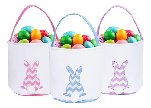 3 Pcs Canasta De Conejo De Pascua Cesta De Huevos De Pascua