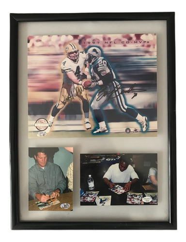 Autografo De Brett Favre Y Barry Sanders Foto Autografiada (Usado)