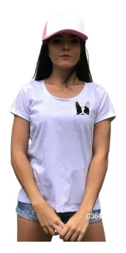 Blusa Feminina Bolso Buldog Desenho Pets Tshirt