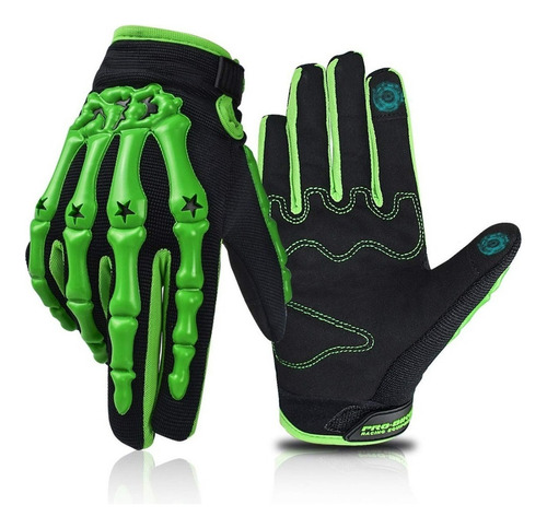 Ok Guantes De Motocross Full Finger Skeleton Para Jóvenes