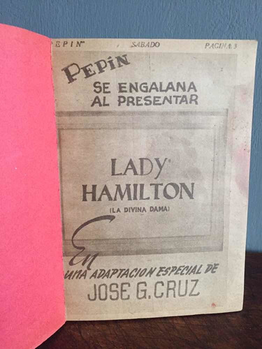 Antigua Compilación Cómic Pepin José G Cruz Lady Hamilton