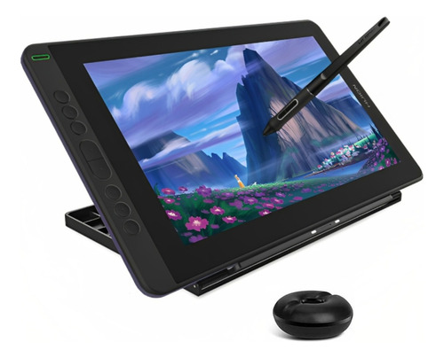 Tableta Grafica Monitor Huion Kamvas 13 Morada Con Soporte