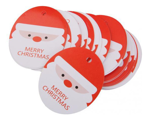 48-50pcs Chrismas Santa Claus Shape Paper Tags Etiquetas