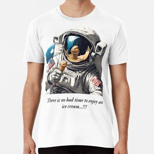 Remera Design Of Astronaut In Space Eating Ice Cream, Empty 