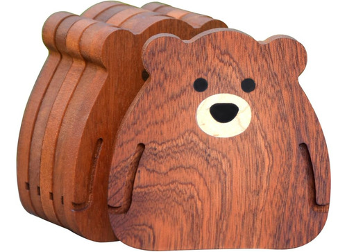 Posavasos De Oso Hechos A Mano Con Múltiples Incrustaciones