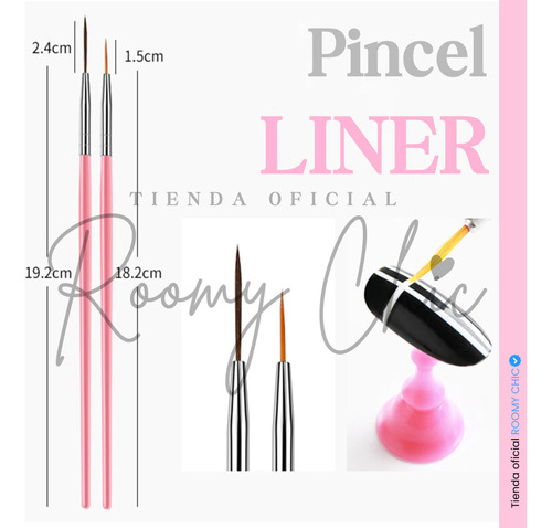 Pinceles Decoración Mano Alzada Uñas Gel Semipermanente 15pz