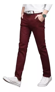 Pantalones Drill Semi Pitillo Bolsillo Chino Strech Hombre