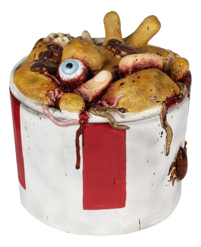 Decorativo Nasty Chicken Bucket Pollo Con Gusanos Halloween