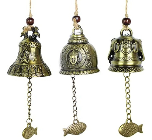 3 Peças De Campana Feng Shui Bendição Suerte Campanas De Ven