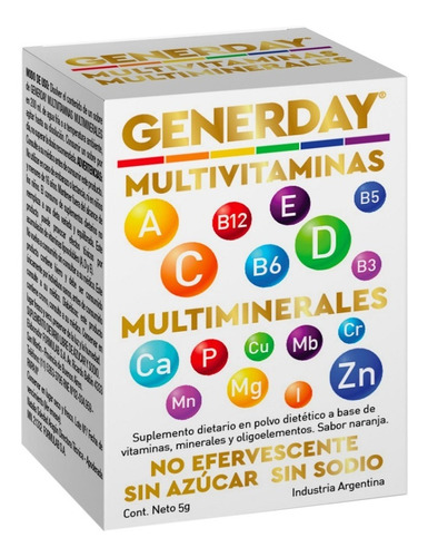 Imagen 2 de 4 de Generday Multivit Y Multiminer Est X 10 Sobres. De Fábrica.