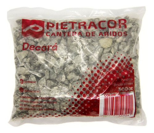 Piedra Decorativa Pietracor Gris Oscuro  Bolsa 500cc