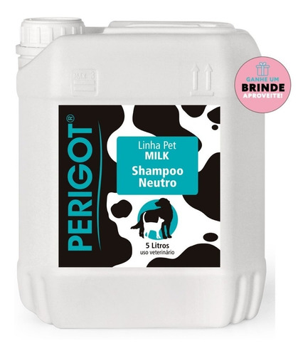 Shampoo Perigot Milk Neutro 5l Profissional Banho E Tosa Tom de pelagem recomendado Claro/Escuro