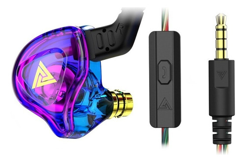 Fone De Ouvido Qkz Ak6 Dmx In Ear C/case Pronta Cor Violeta/azul