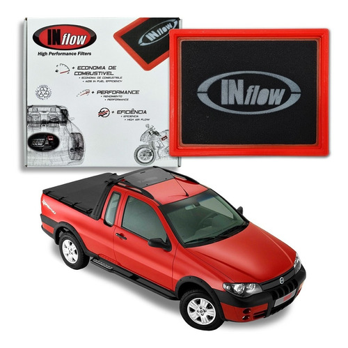 Filtro Ar Esportivo Lavável Fiat Strada 1.8 8v 2009 Inflow