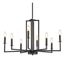 Comprar Candelabro Negro 8 Luz Lampara Moderna Comedor 31.88  Sala