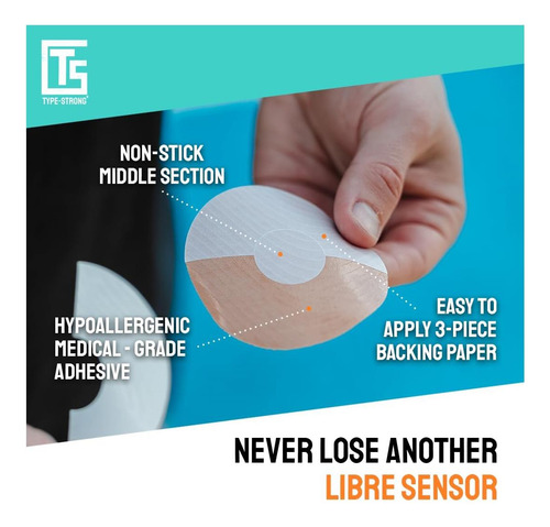 Tipo Strong Freestyle Libre 3 Sensor Cubiertas, Parches Para
