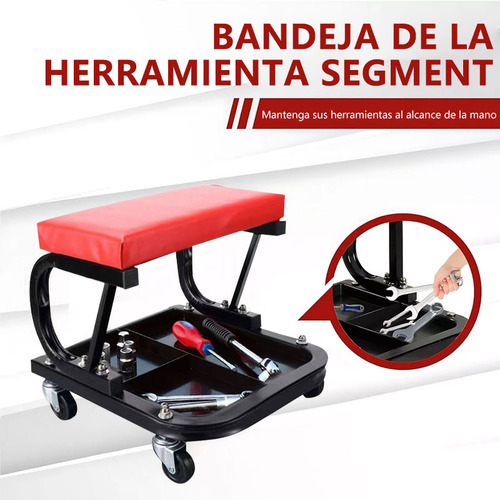Cama Para Mecanico Deslizante De U Con Depósito Herramientas