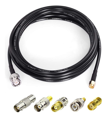Superbat Cable Sma Macho A Bnc Macho De 16.4 Pies + 5 Piezas