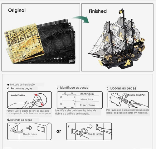 Puzzle metálico 3D oficial de The Black Pearl