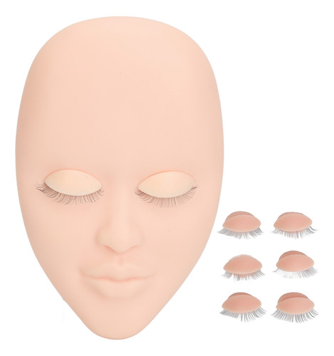 Maniquí Facial De Extensión De Pestañas, 3 Pares De Párpados