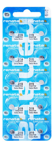 10 Pilha Bateria 319 1.55v Renata Sr527s 01 Cart. C/ 10 Unid