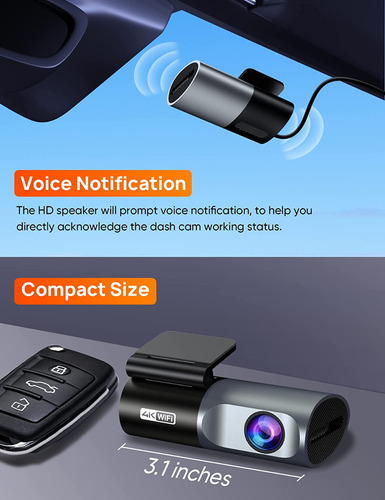 4k Wifi Dash Camara Car Discreta G-sensor Night Vision Loop