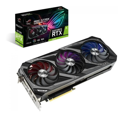 Placa de vídeo Nvidia Asus  ROG Strix GeForce RTX 30 Series RTX 3070 ROG-STRIX-RTX3070-O8G-GAMING 8GB