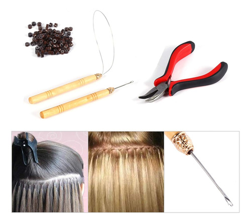 Kit De Pinza+gancho Y Grapas Para Extensiones De Cabello