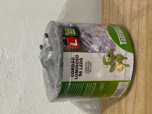Cordão Luminoso Pisca 96 Leds 127v Estático Fio Cristal