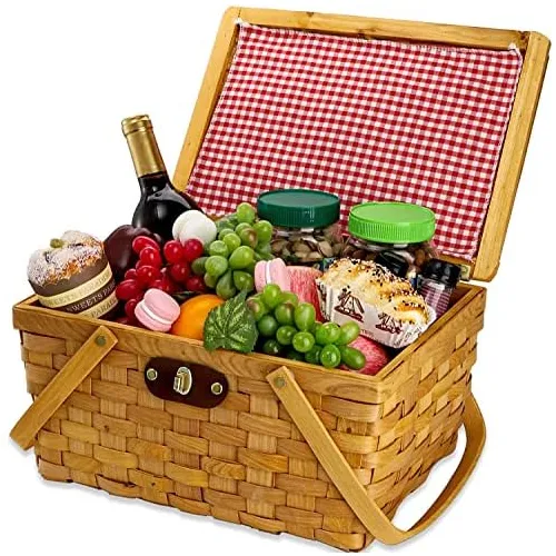 comprar Cesta De Picnic Tapa Y Asas Dobles Plegables, Cesta De ...