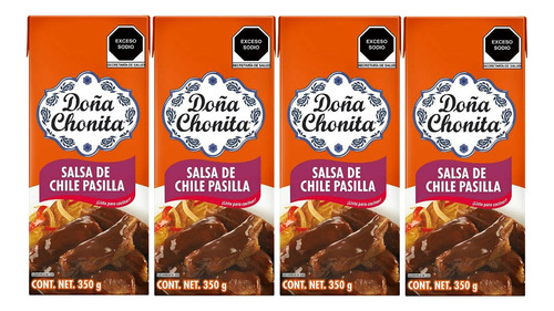 4 Salsa De Chile Pasilla La Costeña Doña Chonita 350g C/u